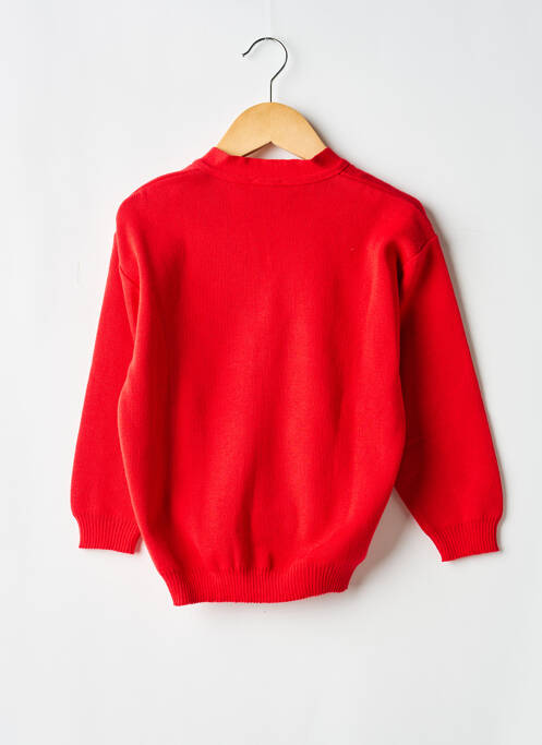 Gilet manches longues maille fine rouge COUDEMAIL fille