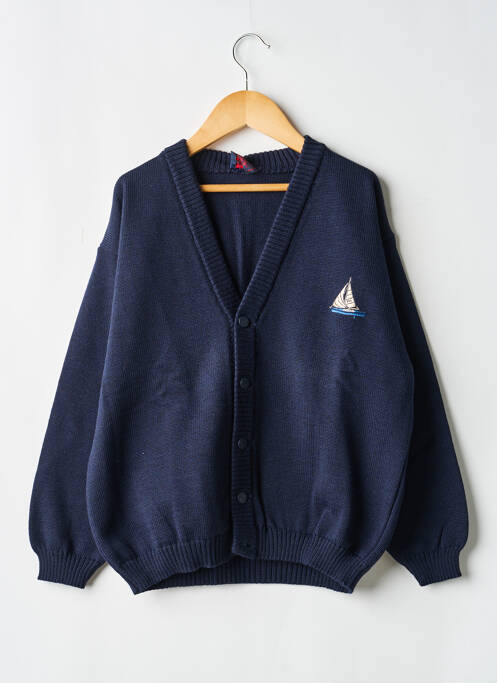 Gilet manches longues fermeture boutonnée sur le devant bleu COUDEMAIL garcon