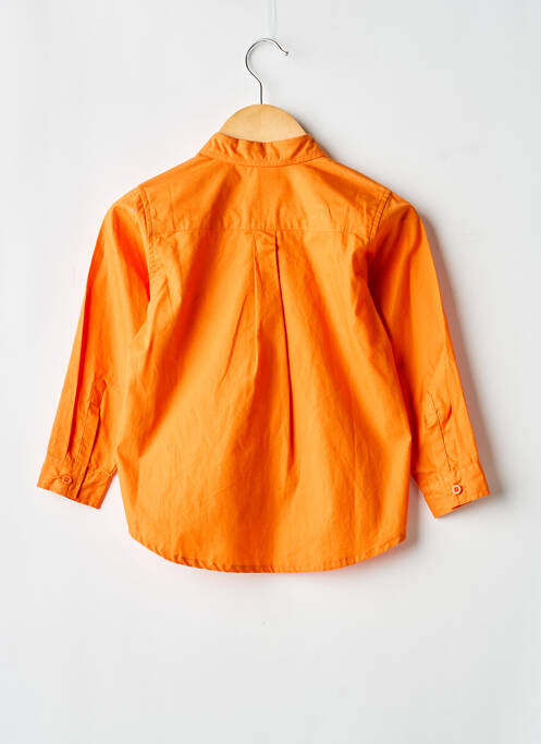 Chemise manches longues tissage popeline orange PETIT BATEAU garcon