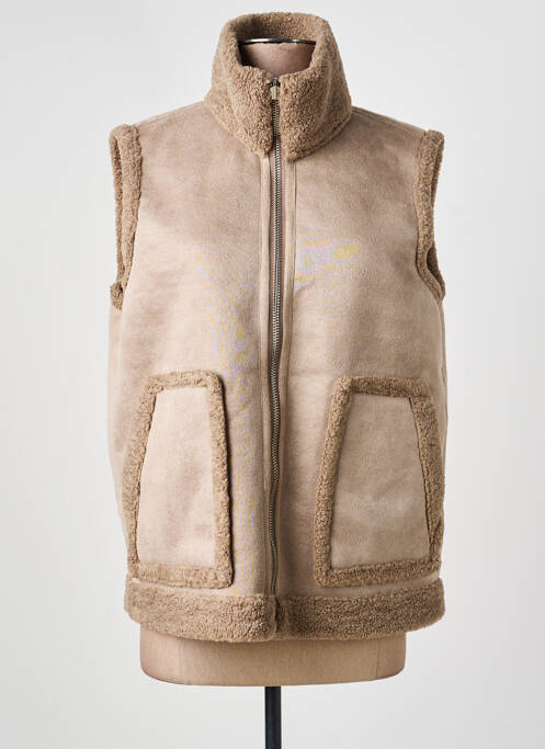 Veste casual coupe droite beige FREDA femme