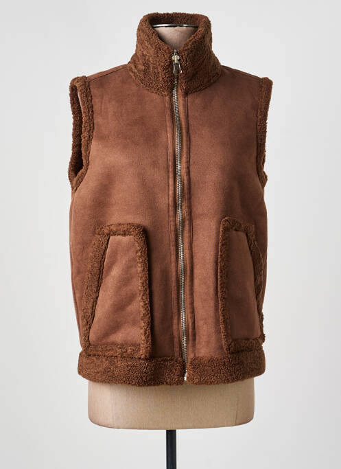 Veste casual coupe droite marron FREDA femme