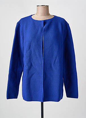 Gilet manches longues col rond bleu AN' GE femme