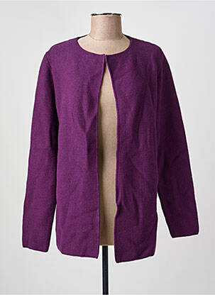 Gilet manches longues col rond violet AN' GE femme