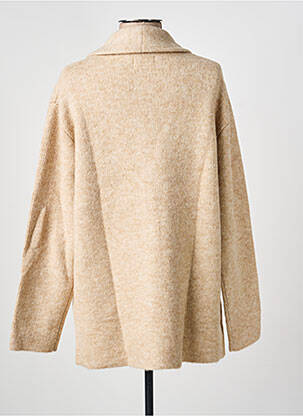 Gilet manches longues col châle beige BELLA JONES femme