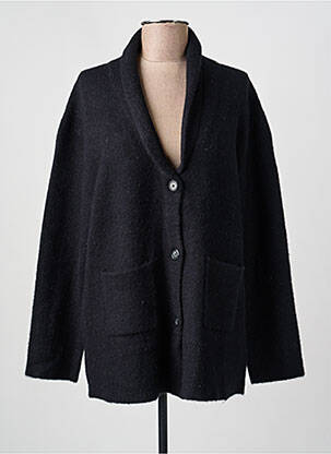 Gilet manches longues col châle noir BELLA JONES femme