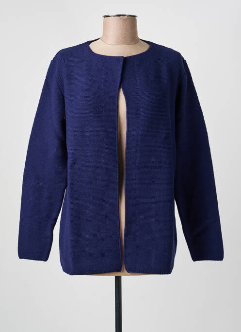 Gilet manches longues stretch bleu fonce AN' GE femme