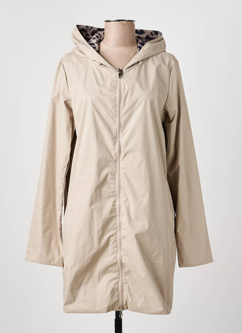 Imperméable poches a capuche beige LAURA JO femme