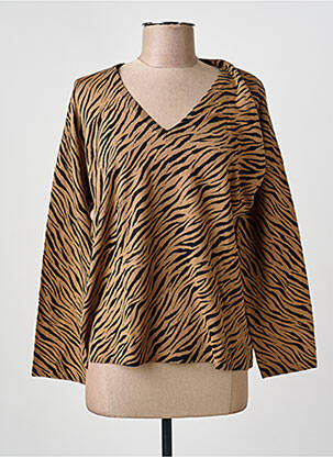 Pull coupe droite manches longues marron GERARD DAREL femme