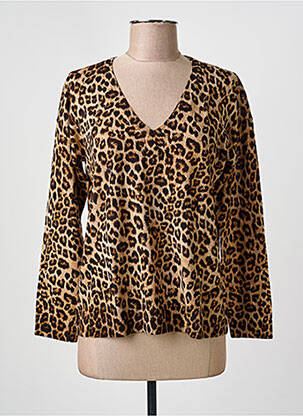 Pull coupe droite manches longues marron GERARD DAREL femme