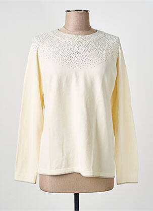 Pull coupe droite manches longues beige MARINA V femme