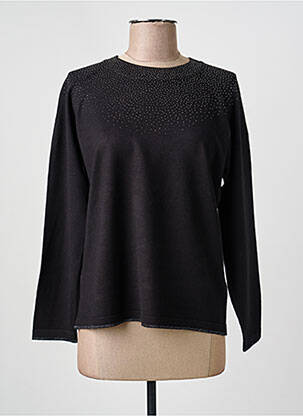 Pull coupe droite manches longues noir MARINA V femme
