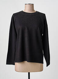 Pull col rond manches longues noir MARINA V femme