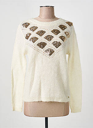 Pull coupe cintrée manches longues blanc DES PETITS HAUTS femme