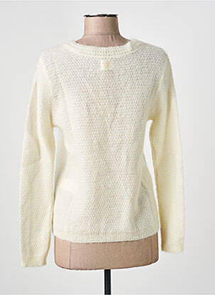 Pull coupe cintrée manches longues blanc DES PETITS HAUTS femme