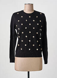 Pull coupe cintrée manches longues noir INTERDEE femme