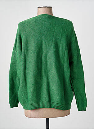 Pull coupe droite manches longues vert BE FUN femme