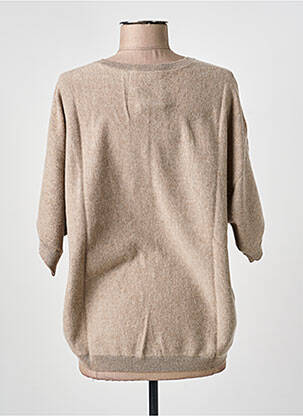 Pull coupe droite manches courtes marron G&B femme