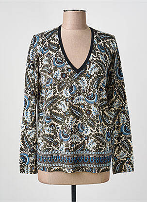 Pull col v manches longues bleu GERARD DAREL femme