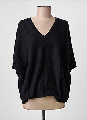 Pull col v manches courtes noir G&B femme