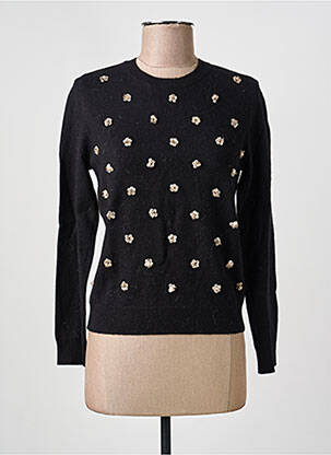 Pull coupe cintrée manches longues noir INTERDEE femme