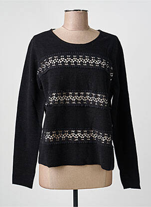 Pull coupe cintrée manches longues noir PABLO femme