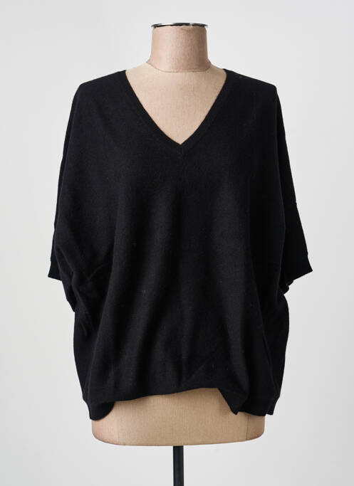 Pull col v manches courtes noir G&B femme