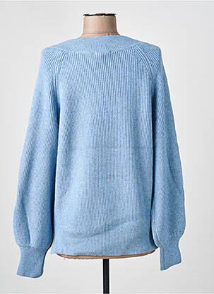 Pull tissage chiné manches longues bleu MARINA V femme