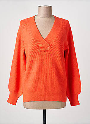 Pull coupe cintrée manches longues orange MARINA V femme