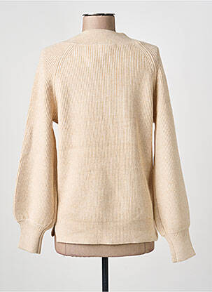 Pull tissage chiné manches longues beige MARINA V femme
