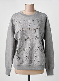 Sweat-shirt stretch manches longues gris MAX MARA femme