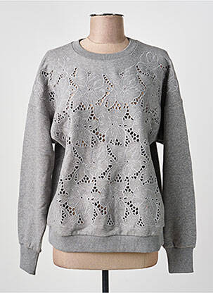Sweat-shirt stretch manches longues gris MAXMARA femme