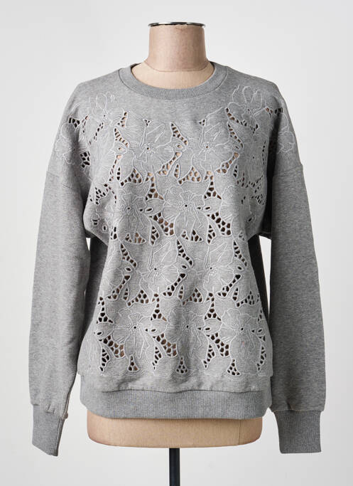 Sweat-shirt stretch manches longues gris MAXMARA femme