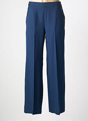 Pantalon droit taille élastique bleu ANGE femme