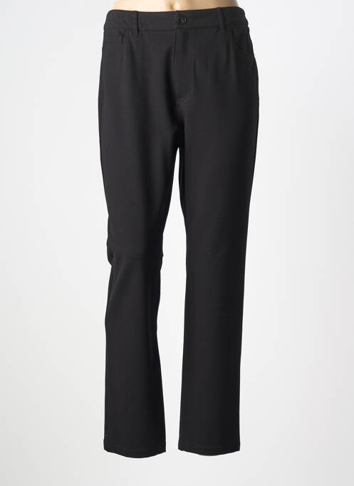 Pantalon droit fermeture zippée sous rabat boutonné noir EMME M femme