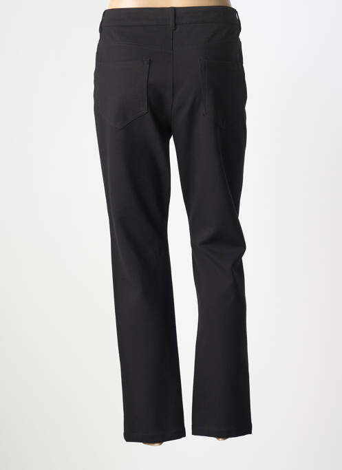 Pantalon droit fermeture zippée sous rabat boutonné noir EMME M femme