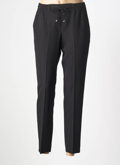 Pantalon slim taille élastique noir COTTONADE femme