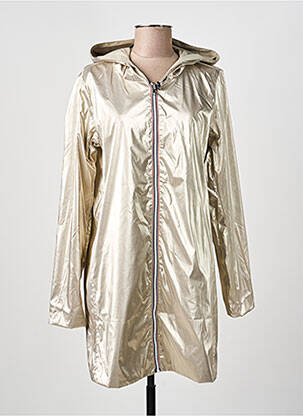 Imperméable fermeture zippée sur le devant a capuche beige LAURA JO femme