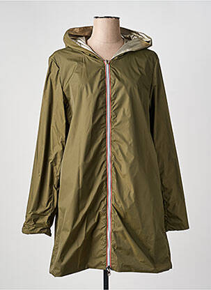 Imperméable fermeture zippée sur le devant a capuche vert LAURA JO femme