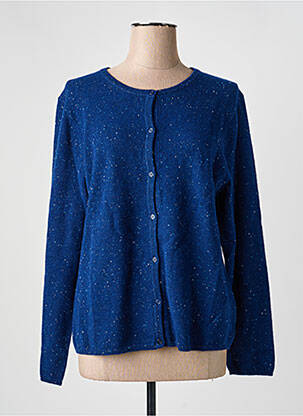 Gilet manches longues col rond bleu ESTHEME femme
