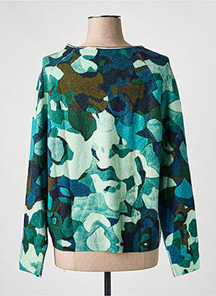 Pull coupe droite manches longues vert CASHMERE femme