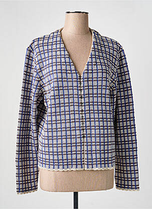 Gilet manches longues col v bleu ALDOMARTINS femme