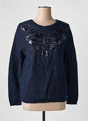 Pull coupe cintrée manches longues bleu DES PETITS HAUTS femme