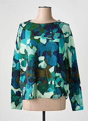 Pull col rond manches longues vert CASHMERE femme