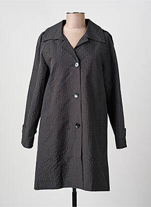 Trench fermeture boutonnée sur le devant sans capuche noir SANS MARQUE femme