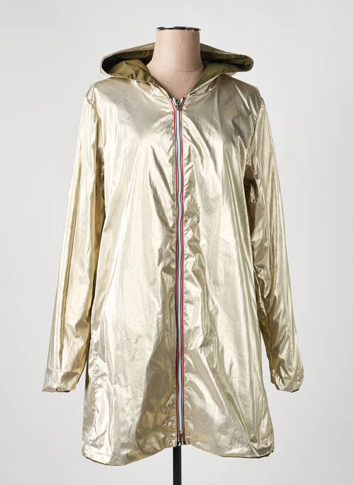 Imperméable fermeture zippée sur le devant a capuche vert LAURA JO femme