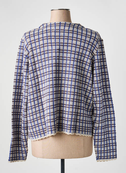 Gilet manches longues col v bleu ALDOMARTINS femme