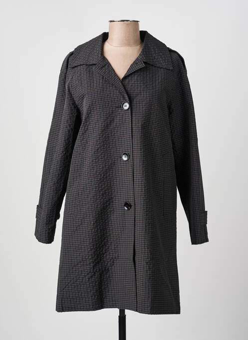 Trench fermeture boutonnée sur le devant sans capuche noir SANS MARQUE femme