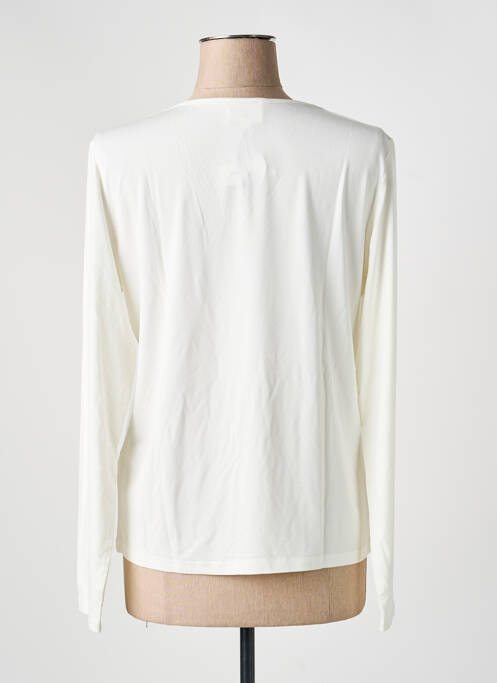 T-shirt col v manches longues blanc MARINA V femme