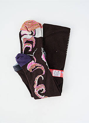 Collants imprimé fantaisie marron BERTHE AUX GRANDS PIEDS femme