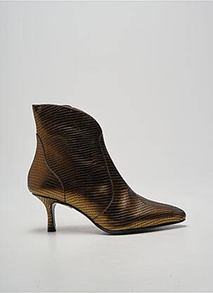 Bottines/boots tissage satiné talon de 7 à 9cm marron DANSI femme